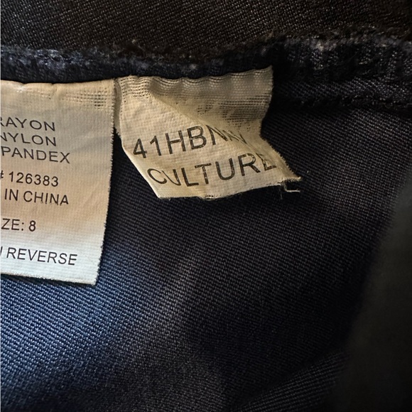 Euro Womens Sz 8 The Culture Pull On Scalloped Waist Straight Leg Pants Trousers - Picture 3 of 9